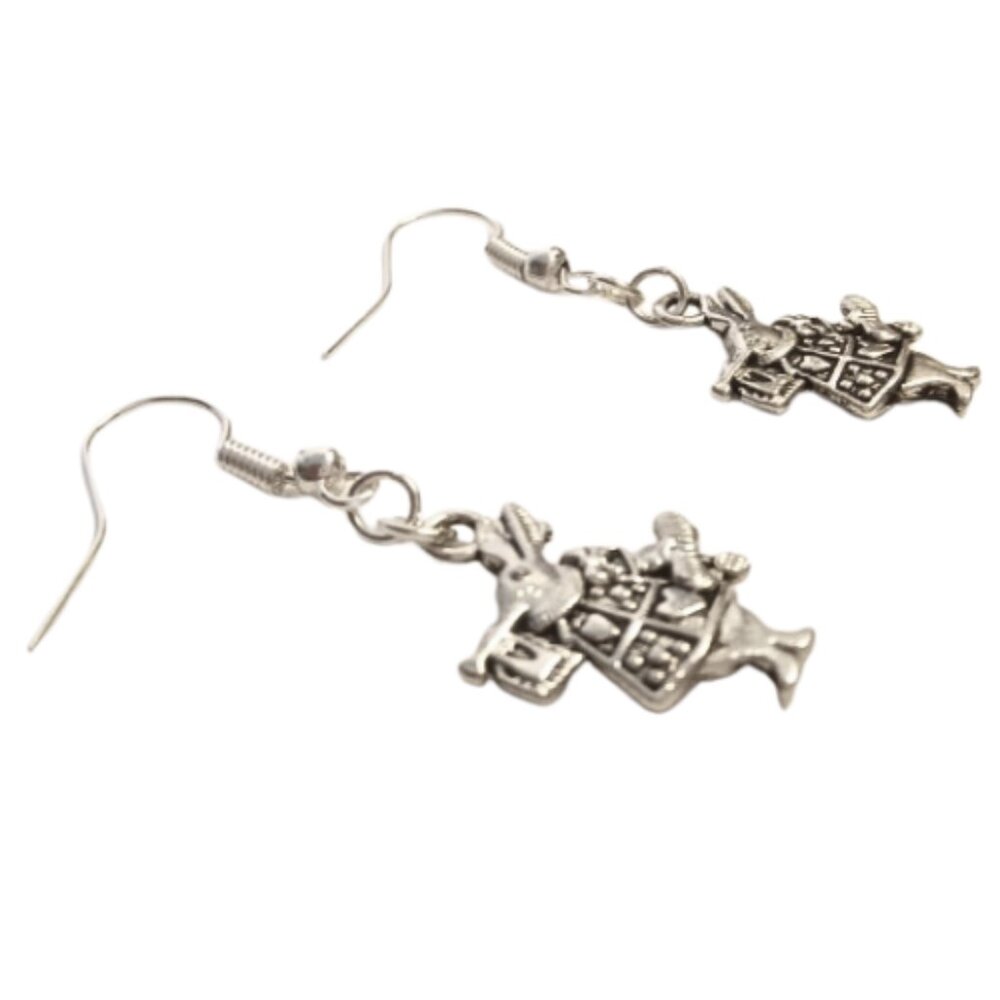 Alice In Wonderland Rabbit Earrings - Picture 3 of 5
